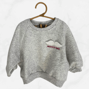 Sweat Raphaëlla - Gris Clair | Broderie Rose